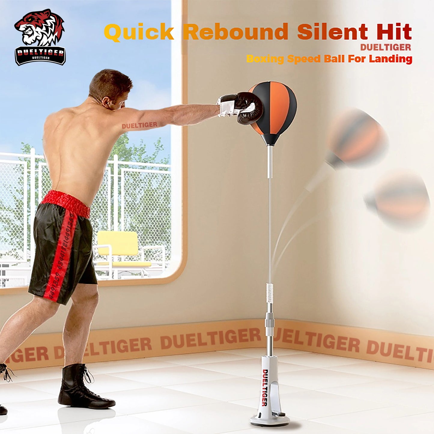 Inflatable Boxing Reflex Bag for Reaction & Aiming & Agility Training Home Fitness Equipment One-Click Installation Punching Bag